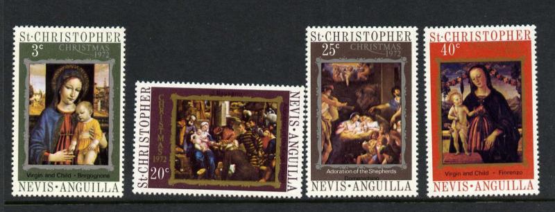 St Christopher Nevis Anguilla 253-6 MNH Christmas, Art, Madonna