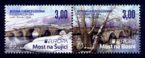 Bosnia & Herzegovina (Croat) Sc# 371 MNH Europa 2018 / Bridges (Pair)