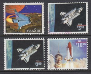 US Sc 2543, 2544, 2544b, 2544A used Priority & Express Mail Space Shuttle, sound