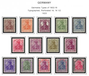 GERMANY EMPIRE + REICH STAMP ALBUM PAGES 1868-1955 (100 PDFcolor ill. pages)