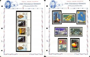 Upper Yafa South Arabia Stamp Collection on 2 White Ace Pages, JF Kennedy
