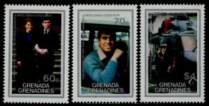 Grenada Grenadines 758-60 MNH Prince Andrew, Sarah Ferguson Wedding