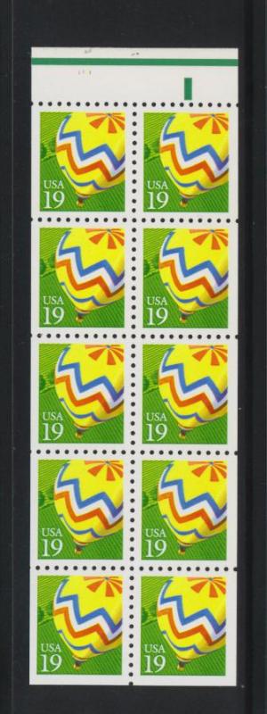 #2530a MNH Complete Booklet Pane Hot Air Balloons