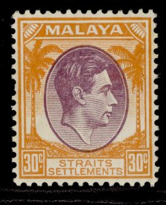 MALAYSIA - Straits Settlements GVI SG287, 30c dull purple/orange M MINT. Cat £20