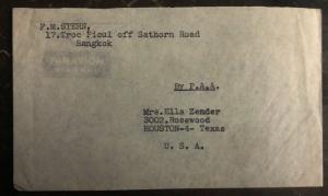 1950s Bangkok Thailand Airmail Cover To Houston Tx USA