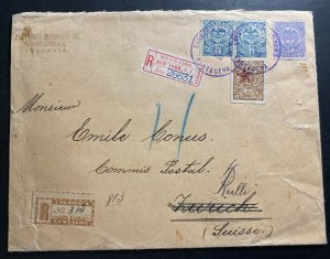 1902 Cartagena Colombia Registered Cover To Zurich Switzerland Via New York