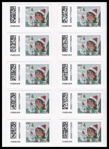 US CVP112 Holiday Elves Kiosk ATM forever sheet (10 stamps) MNH 2022 