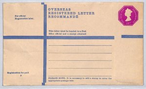 GB QEII Postal Stationery *Overseas* Registered 15p Unused {samwells}YB127