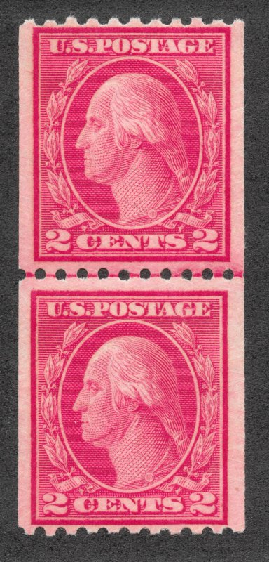 487 2c. Washington Coil,  Joint Line Pair,  Certificates,  Free Insured Shipping