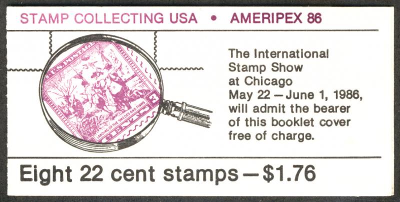 US #2201a COMPLETE BOOK, BK153, AMERIPEX,  VF/XF mint never hinged,  POST OFF...