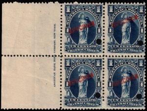 ✔️ BOLIVIA 1893 JUSTICE REVENUE SPECIMEN BLCK ABNC IMPRINT MI.ST15 MNH ** [019]