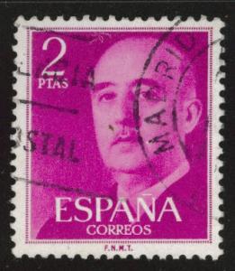 SPAIN Scott 830 Used from 1954-56 Franco FNMT imprint set