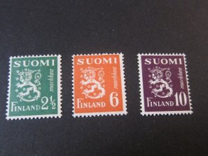 Finland 1947 Sc 257,259,261 MH