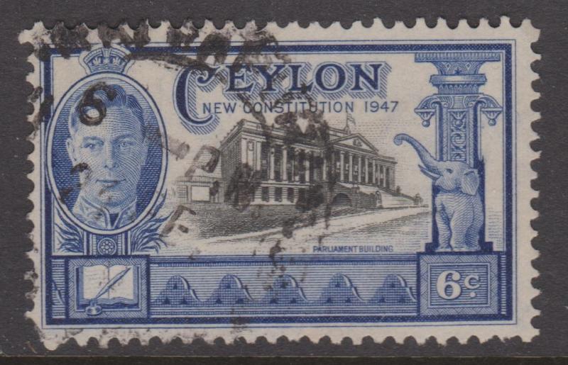 Ceylon 1947 Parliament Building Sc#296 Used