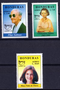 Honduras 1999 Sc#C1046/C1048 UPAEP AMERICA '98 FAMOUS WOMEN Set (3) MNH