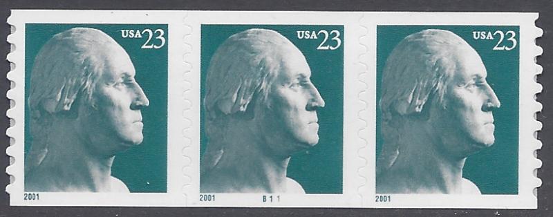 #3475a 23c George Washington PNC/3 P#B11 2001 Mint NH