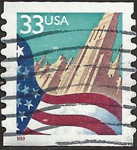 # 3281c USED FLAG AND CITY SMALL DATE