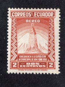 Ecuador 1939 2c brown orange Empire State Building, Scott C80 MH, value = 65c