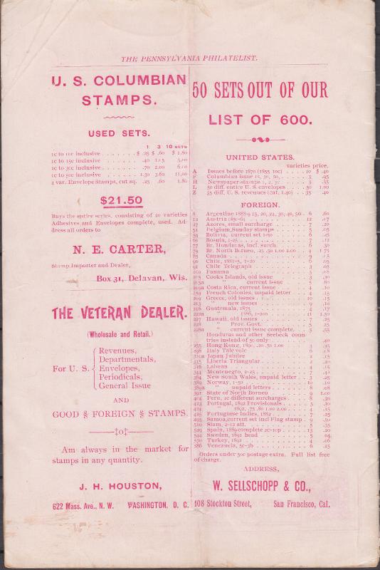 The Pennsylvania Philatelist - January 1895 No.2