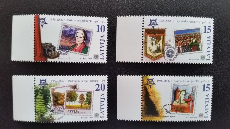 50th anniversary of EUROPA stamps - Latvia 1x Bl + 1x set ** MNH