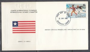 Liberia Scott 870 IOC FDC - 1980 Olympic Winter Games