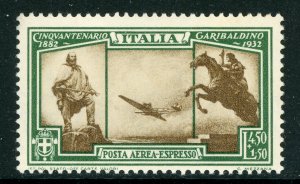 Italy 1932 Garibaldi Airmail Express 3.50+1.50 Lire Scott CE2 Mint F355