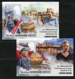 CENTRAL AFRICA 2023 50th ANN OF QE II OPENS LONDON BRIDGE S/SHEET SET MINT NH