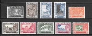 Malaya-Perak Scott 127-136 MNHOG - 1953-1961 Issues Short Set - SCV $23.15