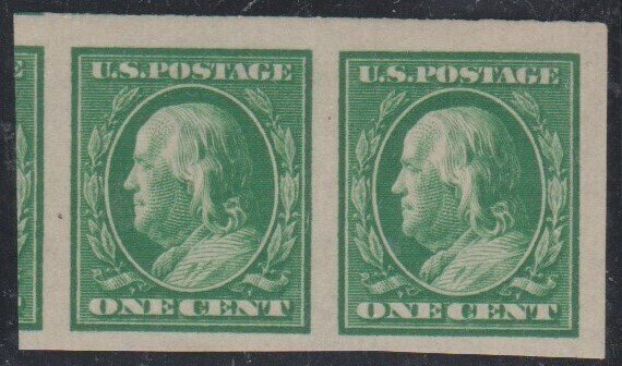 383 1c Franklin Pair MINT OG H XF