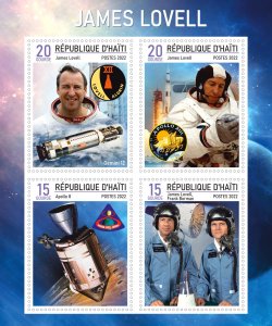 Stamps. Space Astronauts Haiti 2022 year 1+1 sheets perforated