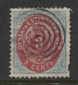 Denish West Indies - Scott 6 - Definitive Issue -1874 - Used - Single 3c Stamp