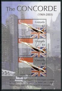 Grenada Aviation Stamps 2003 MNH Concorde London Singapore G-BOAD 3v M/S