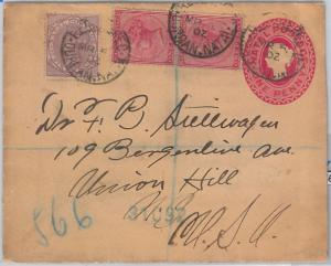 56508  -  NATAL  - POSTAL HISTORY: REGISTERED Postal Stationery COVER 1902