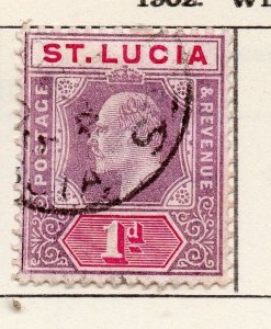 St Lucia 1902 Early Issue Fine Used 1d. 267204