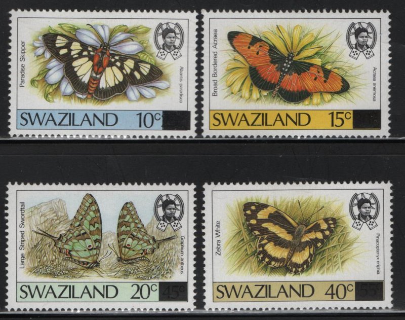 SWAZILAND 574//577 (4) Set, Hinged, 1990 Butterflies