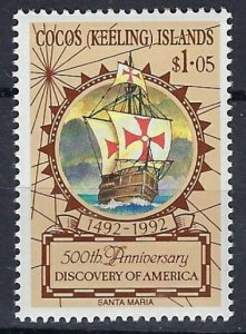 Cocos Is 261 MNH 1992 Discovery of America 500th Anniv (mm1353)