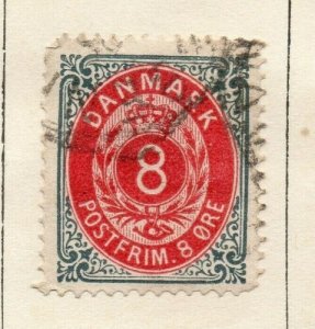 Denmark 1875 Early Issue Fine Used 8ore. NW-113849 