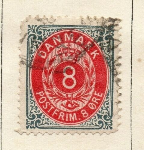 Denmark 1875 Early Issue Fine Used 8ore. NW-113849 