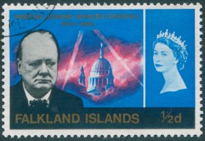 Falkland Islands 1966 ½d new blue Churchill SG223 used