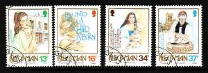 Isle of Man-Sc#408-11-used set-Christmas-1989-