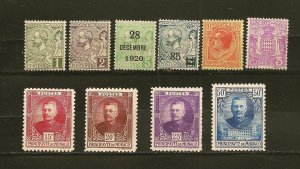 Monaco Collection of 10 Different 1920's Stamps Mint Hinged