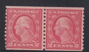 455 pair F-VF original gum lightly hinged with nice color cv $ 20 ! see pic !