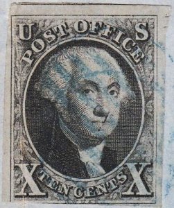 U.S. 2 1847 Used On Cover Front, Pos. 57L1, Harelip Variety  (32021) 