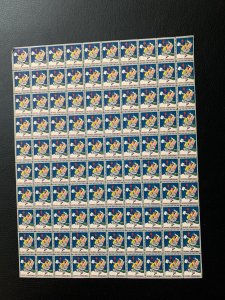 us 1944 sheet of 100 - Christmas Seals/Stamps OG Mint  with problem