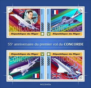 NIGER - 2023 - Concorde First Flight -  Perf 4v Sheet -Mint Never Hinged