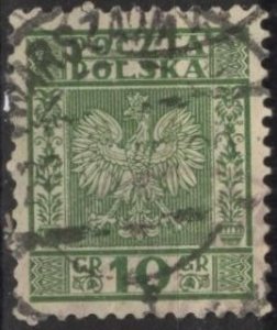 Poland 259 (used) 10g eagle, grn (1928)