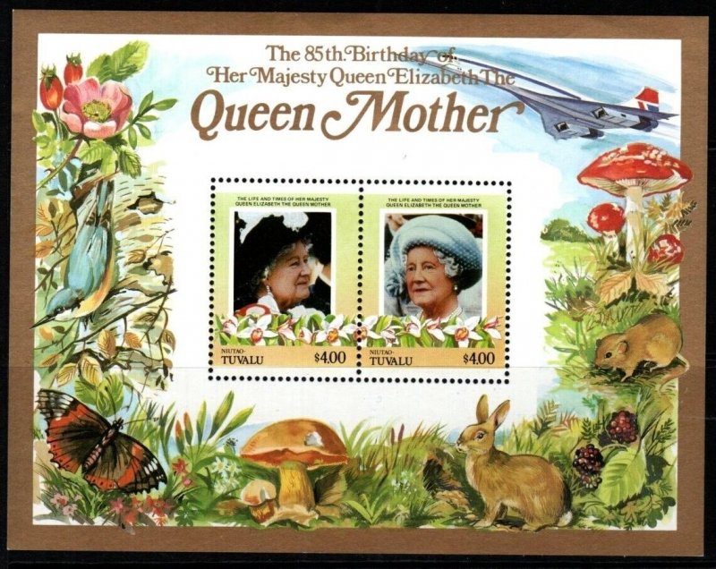 TUVALU-NIUTAO Sc43 1985 QUEEN MOTHER MNH