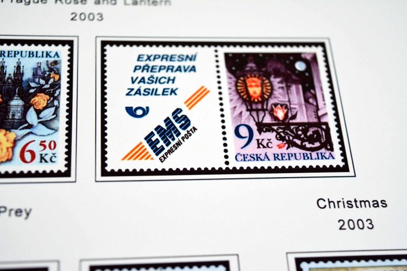 COLOR PRINTED CZECH REPUBLIC 1993-2010 STAMP ALBUM PAGES (90 illustrated pages)