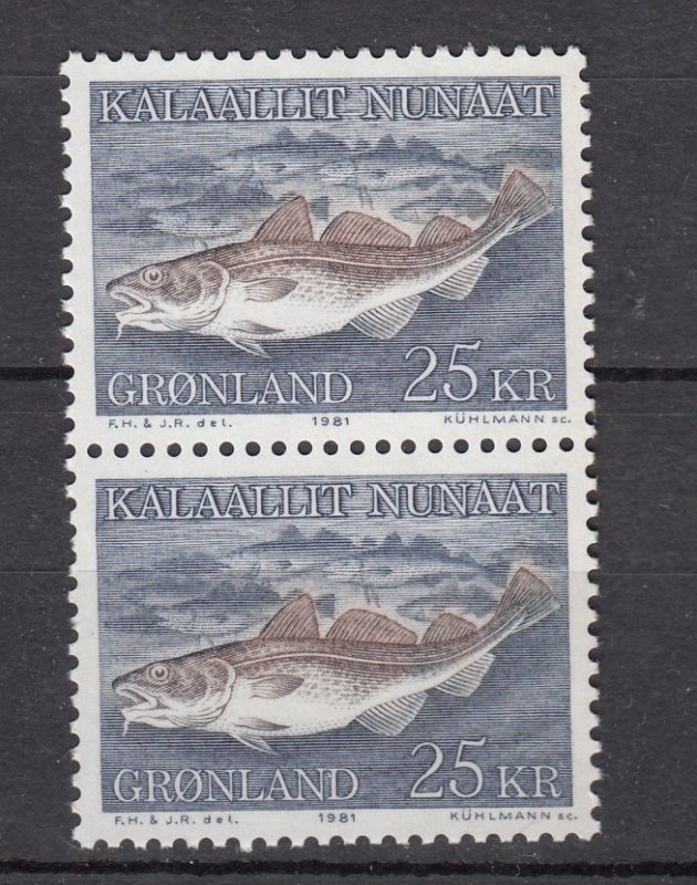 J26540  jlstamps 1981-6 greenland pair part of set mnh #140 codfish