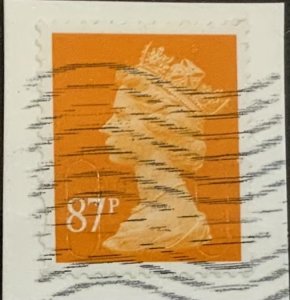 GREAT BRITAIN MACHINS SRLF ADHESIVE 2012  87p YELLOW-ORANGE  SGU2930  USED